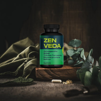 Zen Veda™ Men’s Vitality Boost: Shilajit, Ashwagandha & Pueraria Tuberosa for Strength & Endurance