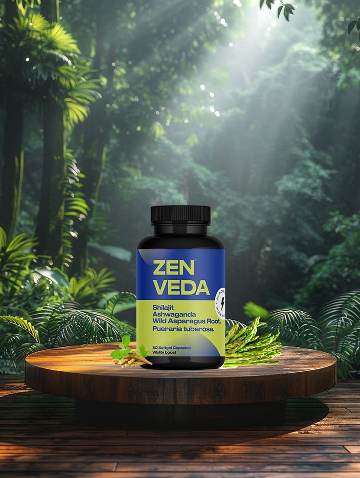 Zen Veda™ Men’s Vitality Boost: Shilajit, Ashwagandha & Pueraria Tuberosa for Strength & Endurance Softgel Capsule