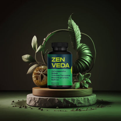 Zen Veda™ Men’s Vitality Boost: Shilajit, Ashwagandha & Pueraria Tuberosa for Strength & Endurance Capsule